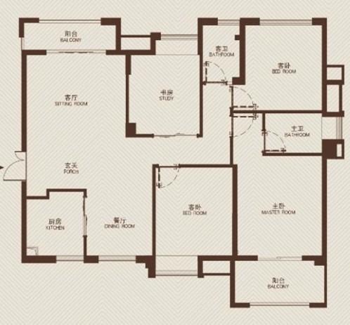 148m² 4房2厅2卫1阳台