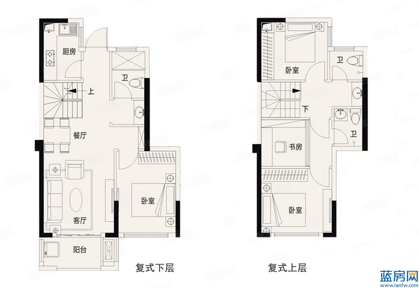 86平， 4室2厅3卫1厨， 建筑面积约86.00平米