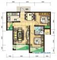 恒宝城市广场户型图:F建筑面积约79㎡：两房两厅一厨一卫