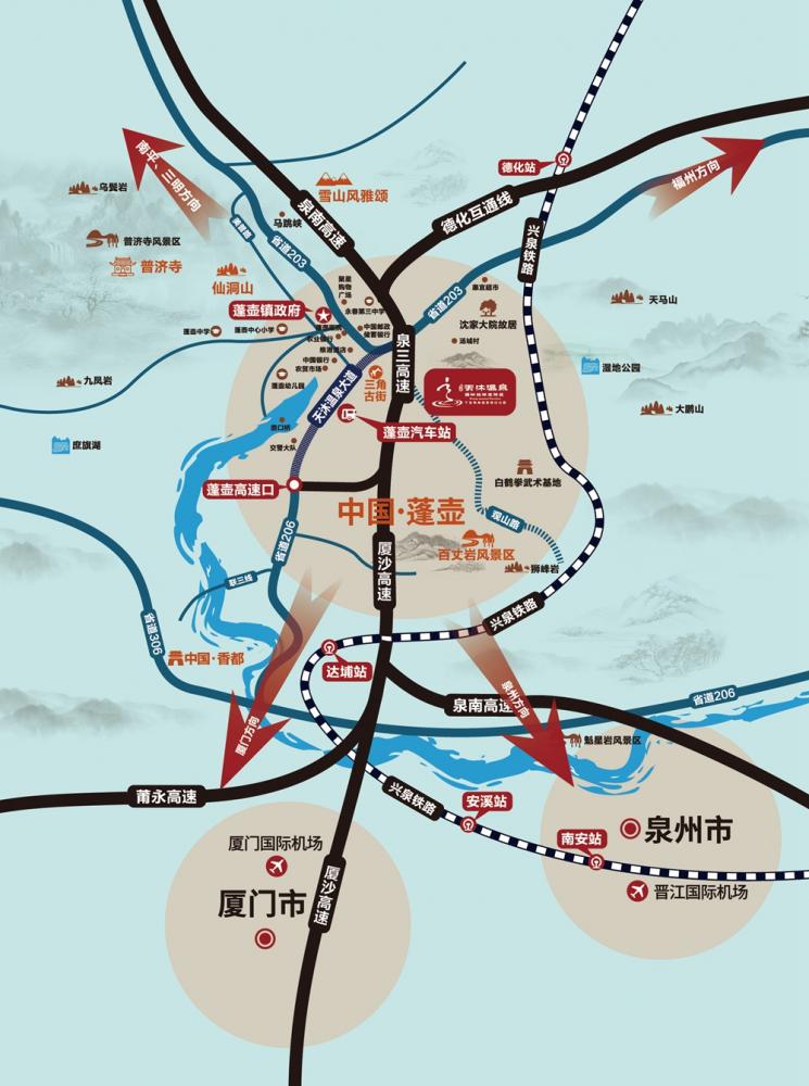 泉州天沐温泉国际旅游度假区位置图