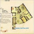 世茂滨江花园户型图:1号楼C型房户型图3室2厅2卫1厨.