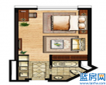 君誉江畔户型图54平户型 1室1厅 面积:54.00m2