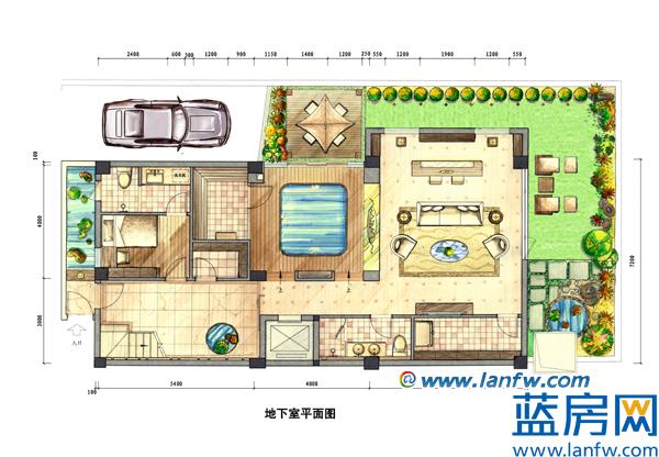 静海湾别墅地下室平面图