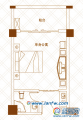 江滨双玺户型图:G户型 单身公寓